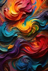 dynamic vibrant colorful swirls unfolding textured canvas rich layering patterns hues, abstract, artwork, gradient, circular, ocean, turquoise, blue, yellow