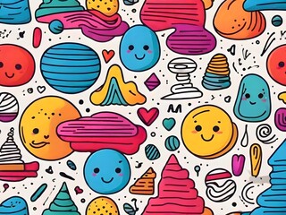 seamless pattern with monsters vector,Ai generated 