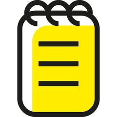 A Bright Yellow Notepad With Blank Lines, Ideal for Jotting Down Thoughts or Lists in Any Setting