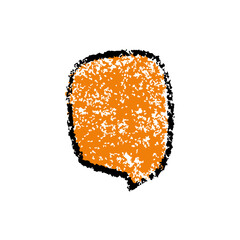 Hand drawn speech bubble scribble crayon. Squiggle, scratch doodle kid speech bubble. Crayon scratch texture shape children kid naive. Vector illustration