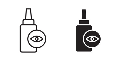 Eye drop icon. thin stroke and solid.