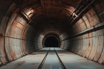 Underground tunnels with dramatic lighting and depth perspective