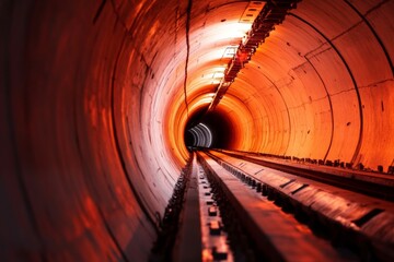 Underground tunnels with dramatic lighting and depth perspective