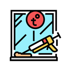 window caulking sealing home color icon vector. window caulking sealing home sign. isolated symbol illustration