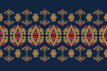 Saree Sarong Motifs Ikat floral paisley embroidery floral.ikat ethnic oriental  seamless pattern traditional.Ikat embroidery style abstract embroidery design for texture,fabric,clothing,wrapping.