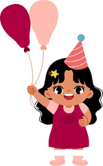 cute kid holding balloons