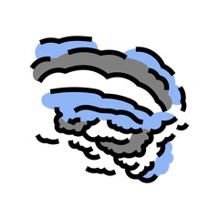 storm cloud spiral hurricane disaster color icon vector. storm cloud spiral hurricane disaster sign. isolated symbol illustration