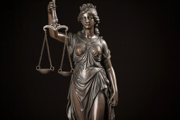 Obraz premium generated Illustration of powerful libra lady. Justice god. Symbol of rights