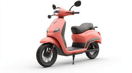 Sleek pink electric scooter with a modern design, perfect for eco-friendly urban commuting.