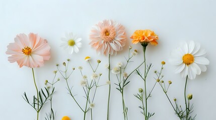 Obraz premium Floral Arrangement with White and Peach Flowers