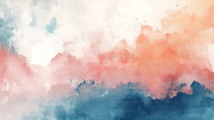 Fototapeta premium Abstract watercolor splash in blue and pink hues