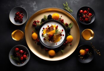 exquisite presentation luxurious food styling showcasing vibrant bold arrangement techniques visual appeal, aesthetics, banquet, beauty, cuisine, culinary