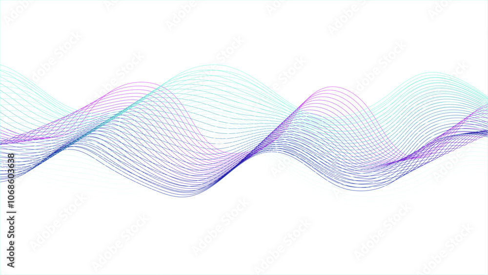 Wall mural abstract colorful flowing wave lines isolated on white background. colorful wave lines on white back