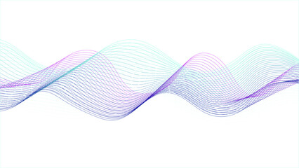 Abstract colorful flowing wave lines isolated on white background. Colorful wave lines on white background for elements in concept business presentation, Design element for technology, science, modern