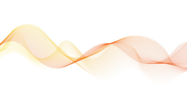 Abstract orange wavy on white background, Orange abstract line waves on white background. Background lines wave abstract stripe design. White background,