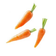 Three very fresh carrots. salad and cooking ingredients