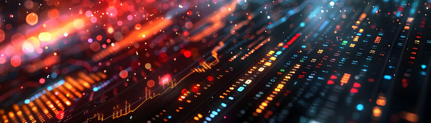 3D Illustration Data Stream Analysis Background