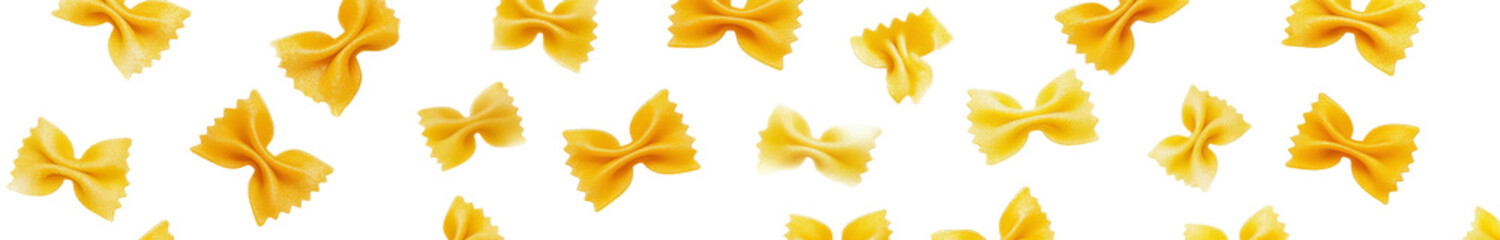 Falling pasta  on a white or transparent background, 