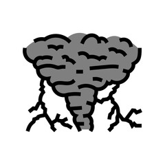 lightning hurricane disaster color icon vector. lightning hurricane disaster sign. isolated symbol illustration