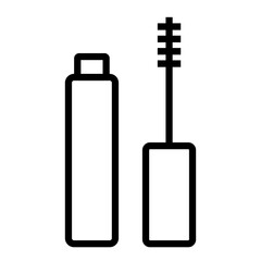 Illustration showing a black mascara icon on a white background