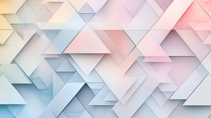 Fototapeta premium Abstract Geometric Pattern with Pastel Triangles and Shadows
