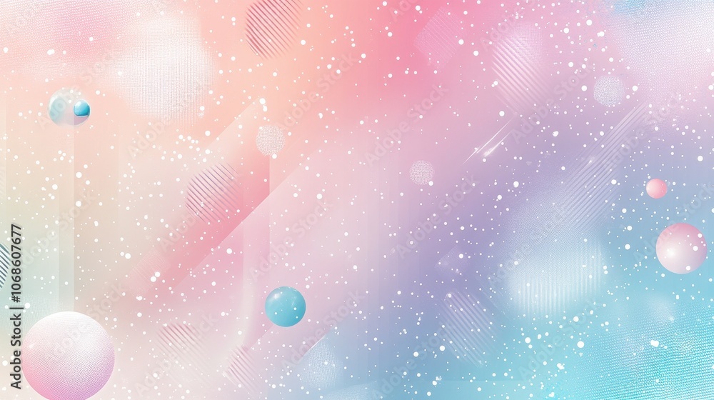 Aufkleber a dreamy pastel abstract background featuring soft colors and floating spheres, creating a serene at