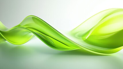 Fototapeta premium A flowing wave of translucent green, showcasing elegance and tranquility with a smooth, modern aesthetic.