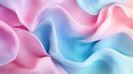 Obraz premium Soft pastel fabric drapes elegantly in shades of pink and blue, creating a dreamy and serene atmosphere.