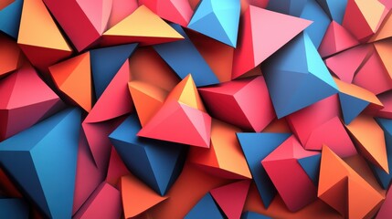 Fototapeta premium Vibrant geometric shapes in blue and red create an eye-catching abstract background.