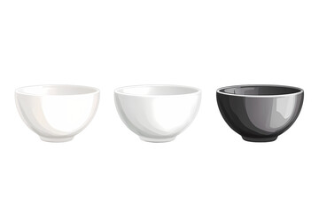 Three Different Bowl Designs in Minimalist Style