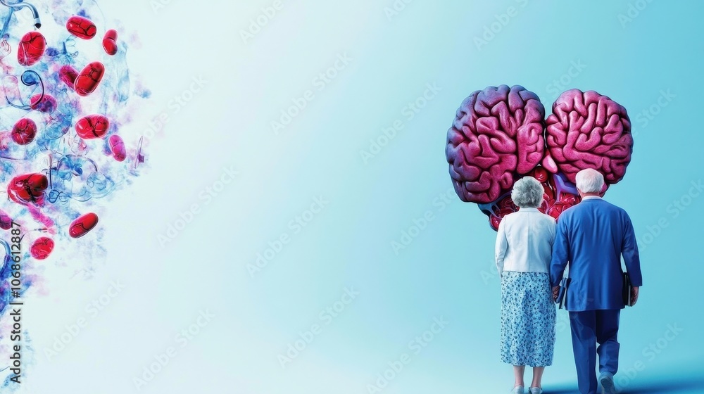 Poster conceptual depicting the complexity and inner workings of the human brain showcasing its role in cog