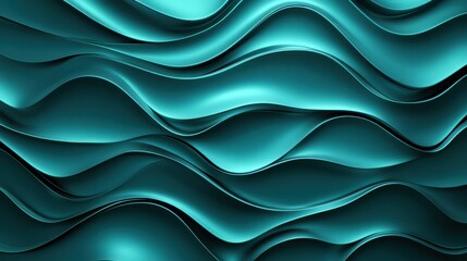 Obraz premium Elegant abstract teal waves flowing smoothly, creating a modern and dynamic visual texture.