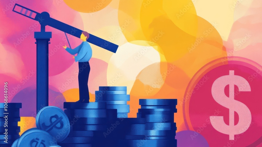 Aufkleber graphical visualization of financial growth investment and economic data concepts including charts g