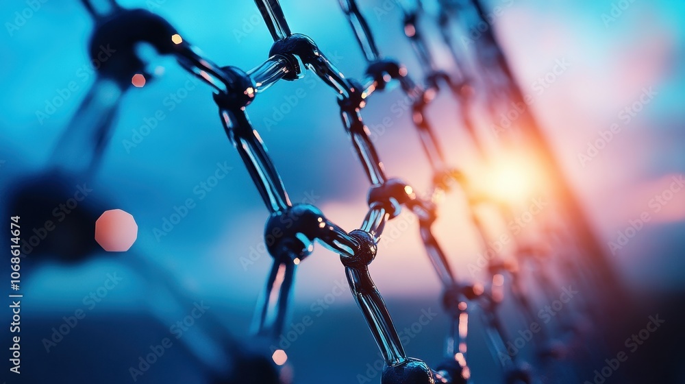 Aufkleber intricate molecular structure and abstract digital network design representing the complexity and in