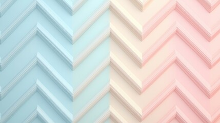Obraz premium Stylish chevron pattern in soothing blue and soft pink tones, creating a modern and artistic ambiance.