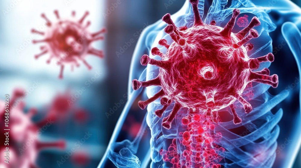 Aufkleber microscopic 3d rendering or of a dangerous virus or coronavirus structure causing a global pandemic 
