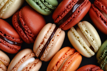 Christmas themed colored macaroons pattern