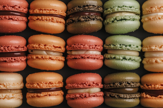 Christmas themed colored macaroons pattern