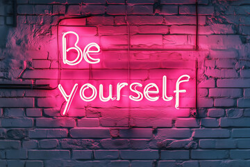 Obraz premium Neon sign with the words 