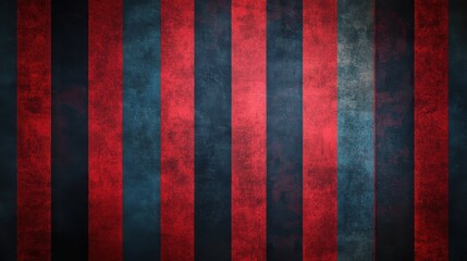 Fototapeta premium Abstract background featuring bold red and dark blue vertical stripes with a textured and worn appearance.