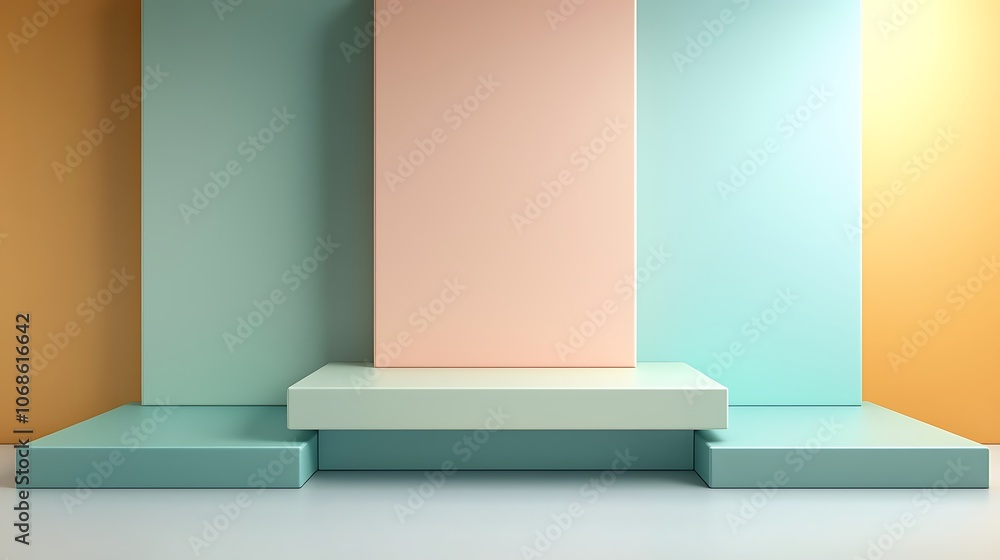 Poster Explore contemporary design elements with a harmonious color palette in modern spaces