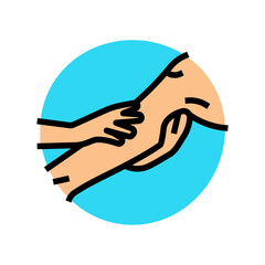 calves massage therapy color icon vector. calves massage therapy sign. isolated symbol illustration