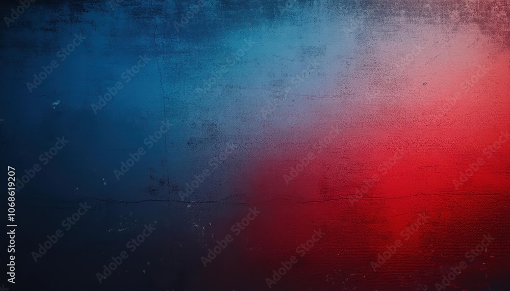 Poster intense red to midnight blue gradient texture with subtle grunge and distressed canvas effect, perfe