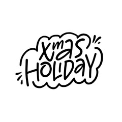 Creative and festive designs of Christmas holiday hand lettering art and typography