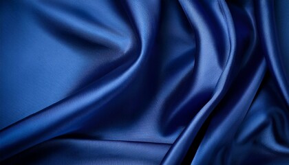 Obraz premium シルクのような光沢を持つ濃い青のサテン布テクスチャ、優雅で深みのあるデザイン 