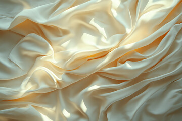 Fototapeta premium Elevate Your Space with Exquisite Cream and White Silk Fabrics: Explore Textures, Drapes, and Luxury Backgrounds