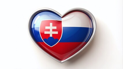 Fototapeta premium Slovakia Flag Heart Design - Romantic Illustration Merging National Identity with Love, Perfect for Celebrating Slovak Heritage and Cultural Pride in Fashion Photography