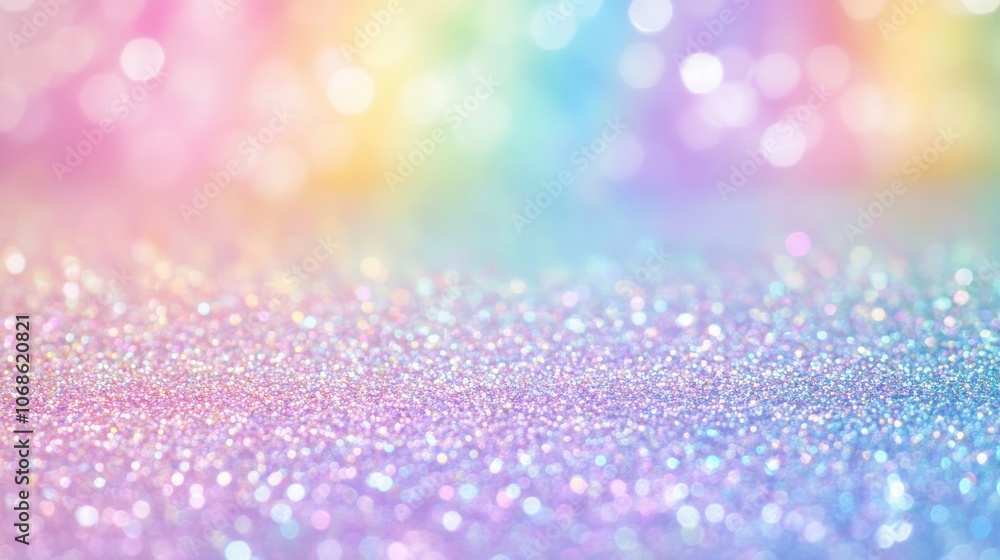 Poster a colorful shimmer of rainbow hues creates a dazzling backdrop filled with soft bokeh effects and sp