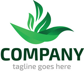 Green leaf logo design vector template. Nature Growth Leaf vector logo
