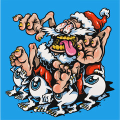 santa claus and reindeer